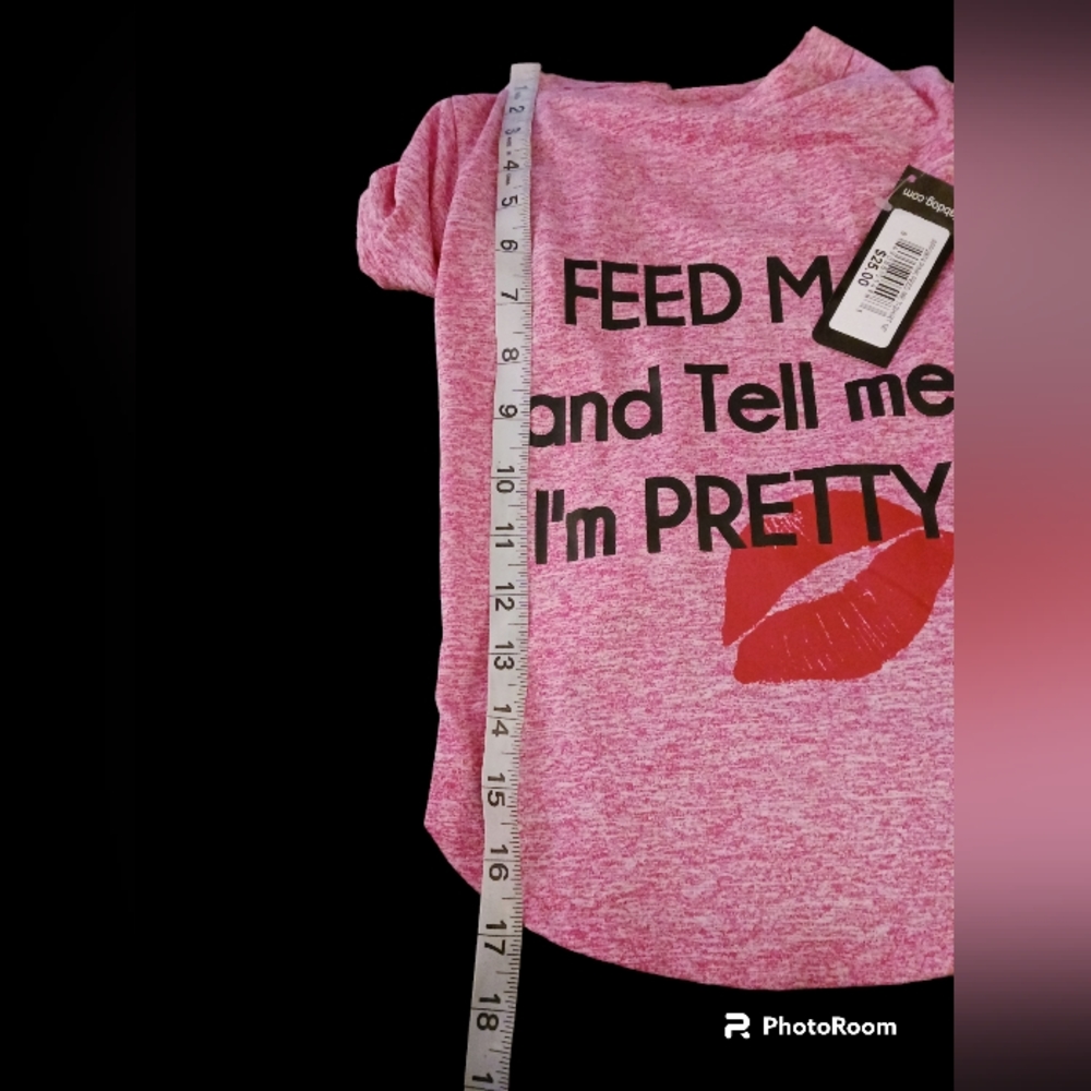 NWT Fab Dog Feed Me pink t-shirt. - Picture 8 of 9